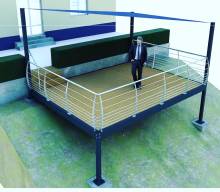 TERRASSE METALLIQUE SUR PILOTIS PROCHE PORT EN BESSIN